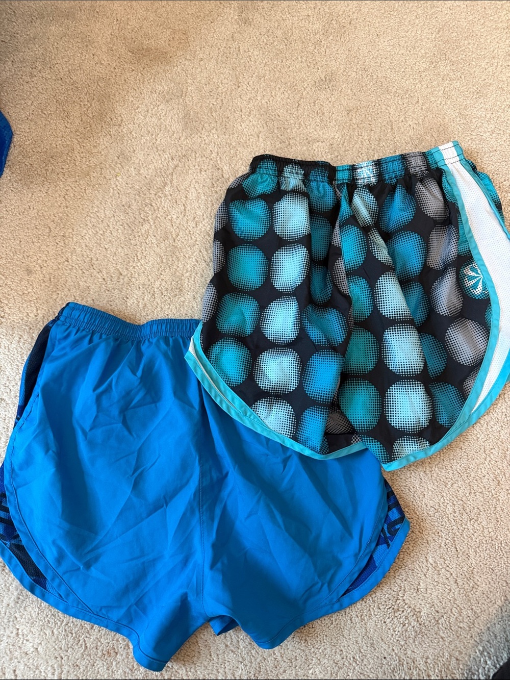 Nike Blue & Teal Patterned Women's Running Shorts Duo - Picture 3 of 3
